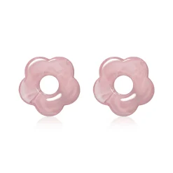 26mm oorbedels bloem roze kunststof ZICH2720R
