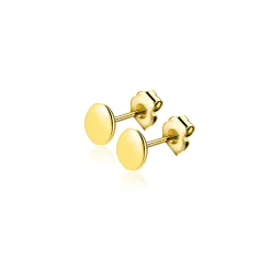 5mm ZINZI Gold 14 karaat gouden oorknoppen glad rond 5mm ZGO503
