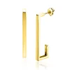 33mm ZINZI Gold 14 karaat gouden oorstekers met grote strakke rechthoeksvorm. Grootte 33 x 2,4mm. ZGO483