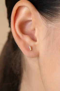 4,5mm ZINZI Gold 14 krt gouden oorknoppen rechthoekige studs ZGO477