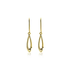 25mm ZINZI Gold 14 krt gouden oorhangers met open peervorm ZGO541