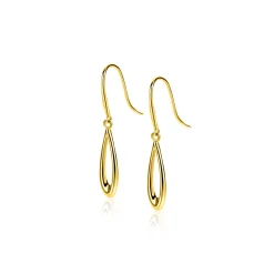 25mm ZINZI Gold 14 krt gouden oorhangers met open peervorm ZGO541