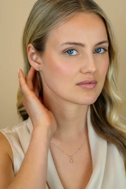 12mm ZINZI Gold 14 krt gouden fantasie hanger bezet met witte zirkonia's ZGH545 (zonder collier)