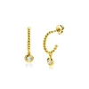 18mm ZINZI Gold 14 krt gouden halve bolletjes oorringen als oorstekers en bungelend ronde witte zirconia's 4mm ZGO320