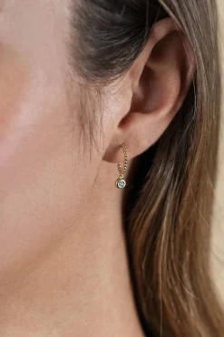 18mm ZINZI Gold 14 krt gouden halve bolletjes oorringen als oorstekers en bungelend ronde witte zirconia's 4mm ZGO320