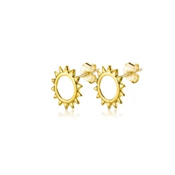 8mm ZINZI Gold 14 krt gouden oorknoppen met zonnetje ZGO401