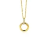 12mm ZINZI Gold 14 krt gouden ronde hanger met luxe opvallend hangoog, bezet met witte zirkonia's ZGH512 (zonder collier)