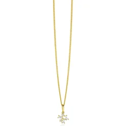 13mm ZINZI Gold 14 krt gouden fantasie hanger met rechthoekige en ronde zirkonia's ZGH511 (zonder collier)
