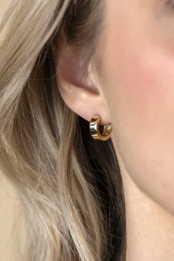 12,5mm ZINZI Gold 14 krt gouden oorringen brede vierkante buis 3,6mm met luxe klapsluiting ZGO438