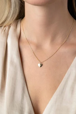 10mm ZINZI Gold 14 krt gouden hanger met trendy glanzend hartje van 10mm ZGH396-10 (zonder collier)