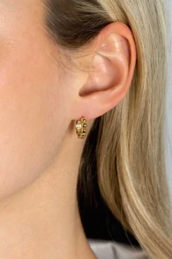 13mm ZINZI Gold 14 krt gouden oorringen met bolletjes design met luxe klapsluiting 13mm x 3,3mm buis ZGO432