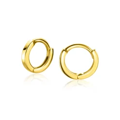 8mm ZINZI Gold 14 krt gouden oorringen met luxe klapsluiting 8mm x 1,3mm vierkante buis ZGO410