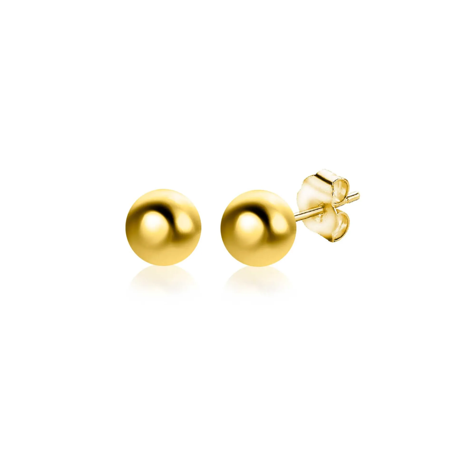 4mm ZINZI Gold 14 krt gouden glanzende bol oorknoppen 4mm ZGO394
