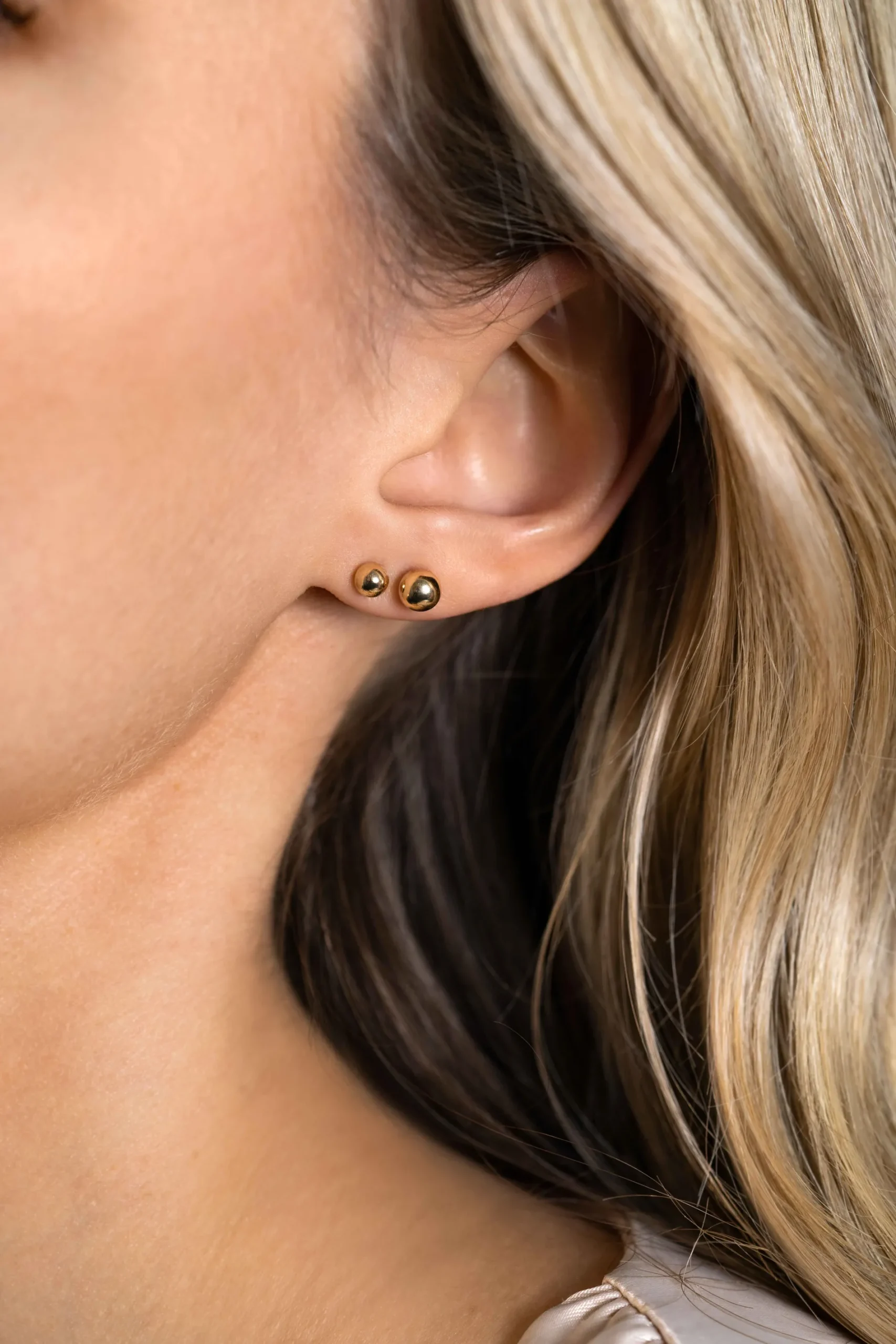 4mm ZINZI Gold 14 krt gouden glanzende bol oorknoppen 4mm ZGO394