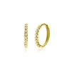12mm ZINZI Gold 14 krt gouden oorringen bezet met witte zirconia's, luxe klapsluiting 12 x 1,5mm ZGO409