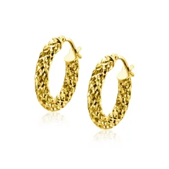 16mm ZINZI Gold 14 krt gouden oorringen met schitterende bewerkte buis 3mm breed ZGO327