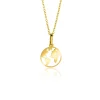 15mm ZINZI Gold 14 krt gouden hanger met wereldkaart ZGH474 (zonder collier)