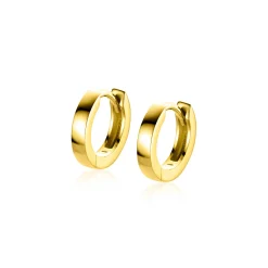 12mm ZINZI Gold 14 krt gouden oorringen met luxe klapsluiting 12mm x 2,2mm vierkante buis ZGO427