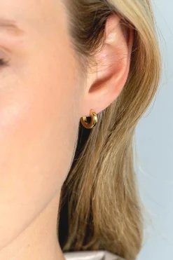 12mm ZINZI Gold 14 krt gouden oorringen met luxe klapsluiting 12mm x 2,2mm vierkante buis ZGO427