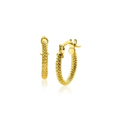 11,5mm ZINZI Gold 14 krt gouden oorringen trendy bewerkte buis 1,6mm breed ZGO330