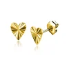 5mm ZINZI Gold 14 krt gouden hart oorknoppen 5mm met zonnestralen motief ZGO340