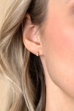 5mm ZINZI Gold 14 krt gouden oorknoppen achtpootszetting met baguette geslepen rechthoekige witte zirconia ZGO369