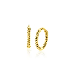 10mm ZINZI Gold 14 krt gouden oorringen, luxe klapsluiting 10x1,3mm ZGO468