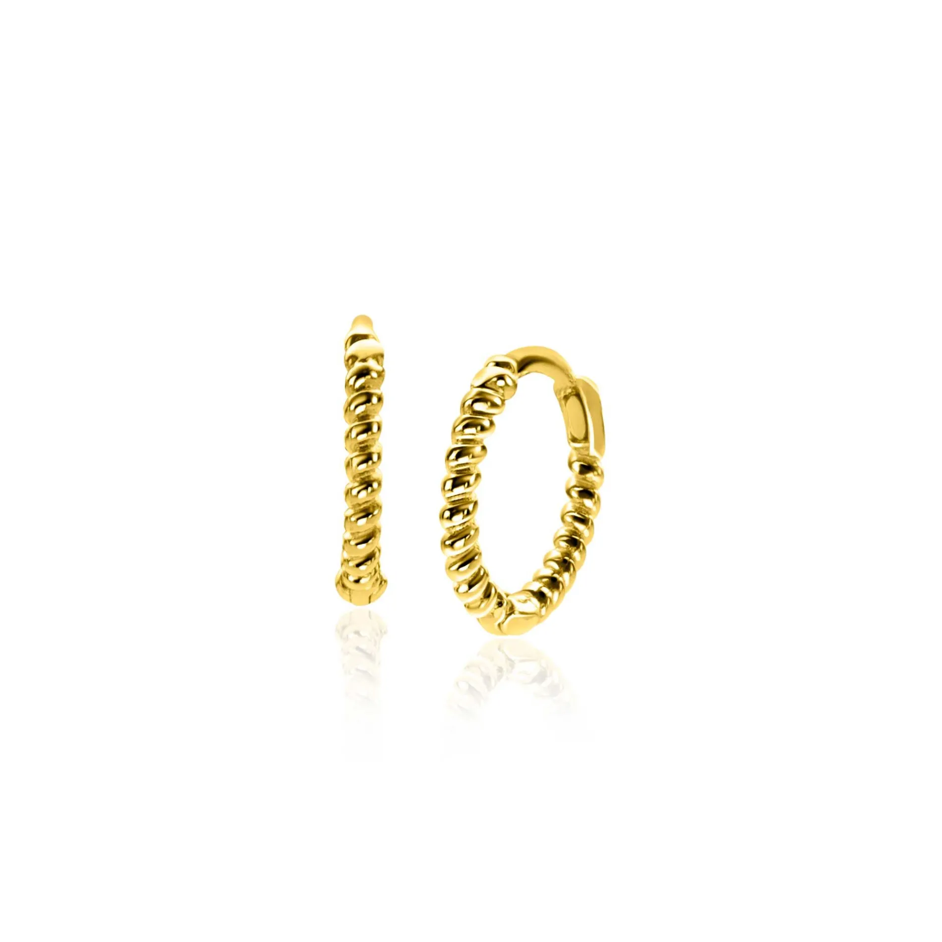 10mm ZINZI Gold 14 krt gouden oorringen, luxe klapsluiting 10x1,3mm ZGO468