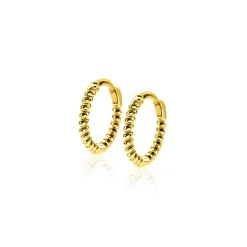 10mm ZINZI Gold 14 krt gouden oorringen, luxe klapsluiting 10x1,3mm ZGO468