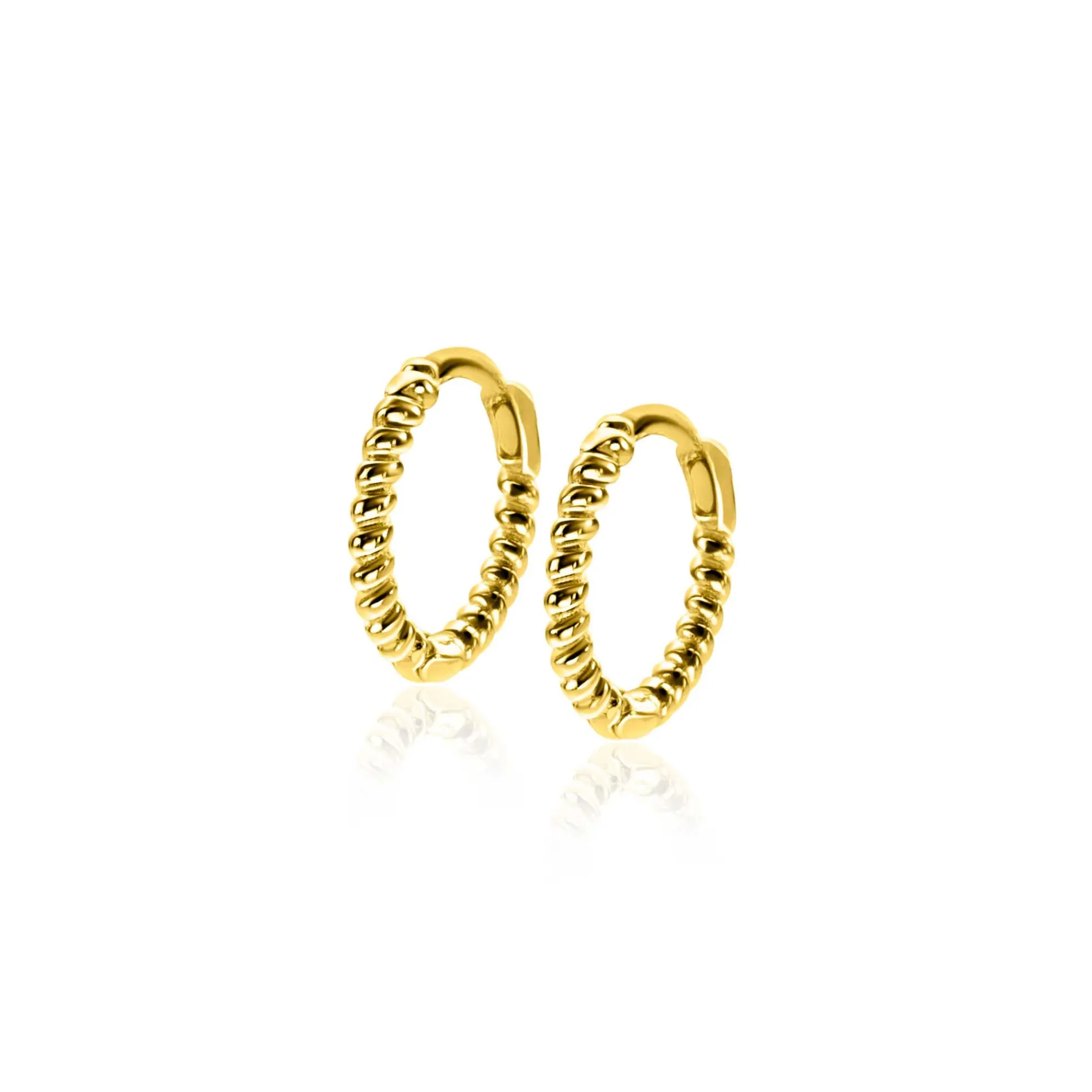 10mm ZINZI Gold 14 krt gouden oorringen, luxe klapsluiting 10x1,3mm ZGO468