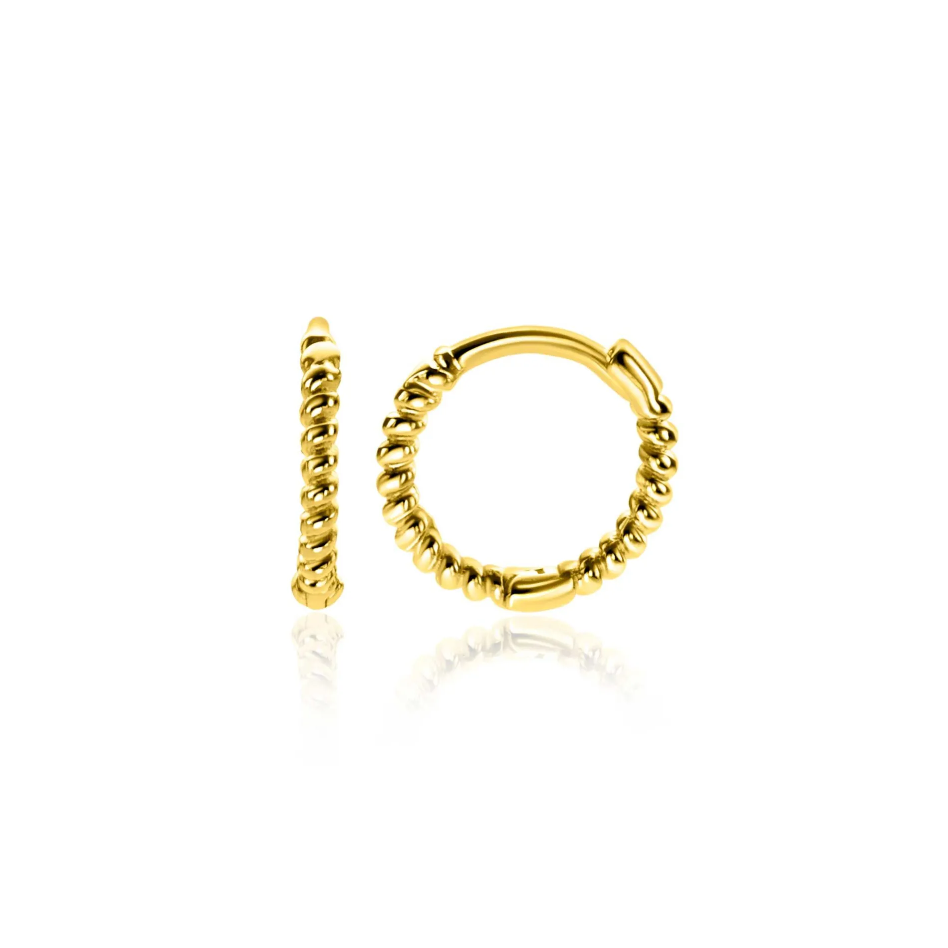 10mm ZINZI Gold 14 krt gouden oorringen, luxe klapsluiting 10x1,3mm ZGO468