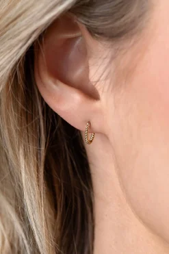10mm ZINZI Gold 14 krt gouden oorringen, luxe klapsluiting 10x1,3mm ZGO468