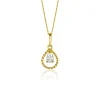 16mm ZINZI Gold 14 krt gouden hanger met open druppelvorm en peervormige witte zirconia ZGH478 (zonder collier)