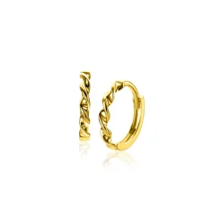 13mm ZINZI Gold 14 krt gouden oorringen met gedraaide buis en luxe scharniersluiting 13 x 2mm ZGO525
