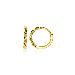 13mm ZINZI Gold 14 krt gouden oorringen met gedraaide buis en luxe scharniersluiting 13 x 2mm ZGO525