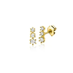 6,5mm ZINZI Gold 14 krt gouden oorstekers bezet met een rij aan witte zirkonia's ZGO543
