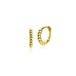 10mm ZINZI Gold 14 krt gouden oorringen bolletjes motief met luxe sluiting 10 x 1,7mm ZGO399CR