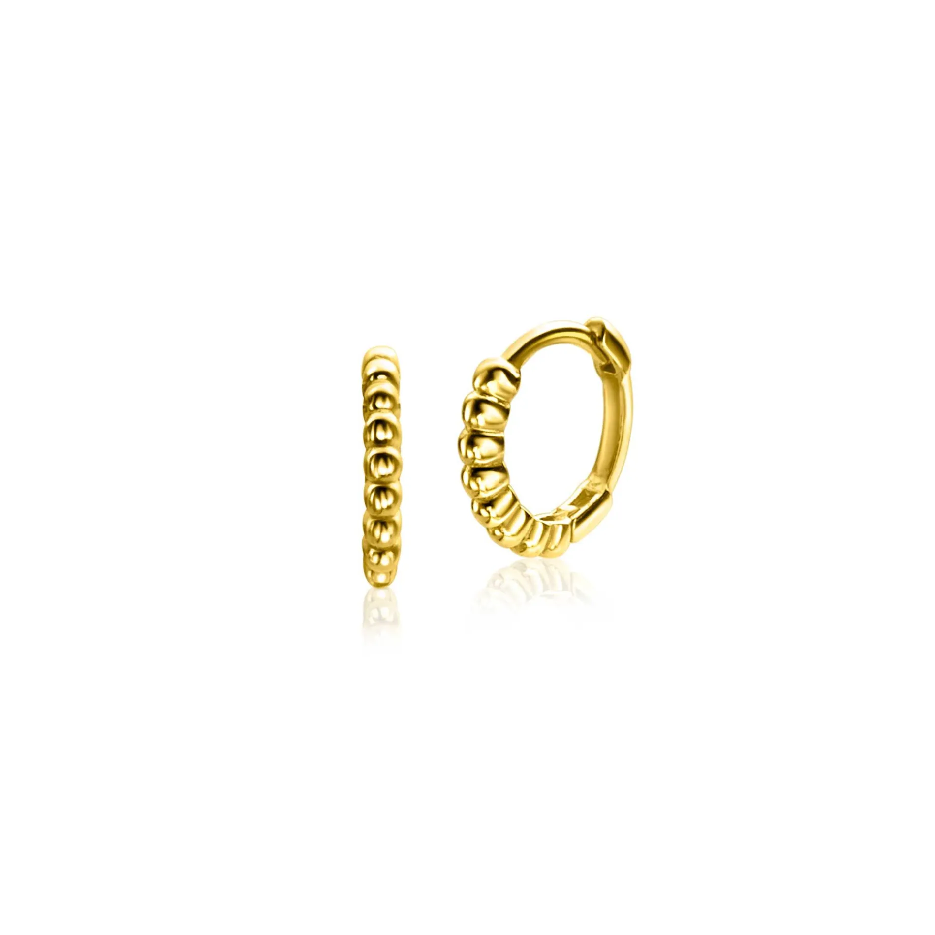 10mm ZINZI Gold 14 krt gouden oorringen bolletjes motief met luxe sluiting 10 x 1,7mm ZGO399CR