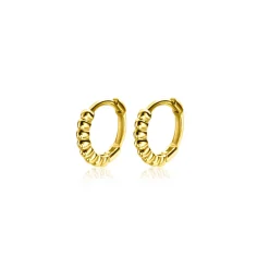 10mm ZINZI Gold 14 krt gouden oorringen bolletjes motief met luxe sluiting 10 x 1,7mm ZGO399CR