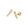 10mm ZINZI Gold 14 krt gouden oorknoppen met vijf ronde witte zirconia's ZGO413