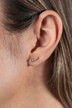 10mm ZINZI Gold 14 krt gouden oorknoppen met vijf ronde witte zirconia's ZGO413