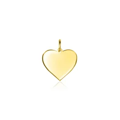 11mm ZINZI Gold 14 krt gouden hanger met glanzend hartje van 11mm ZGH363-11 (zonder collier)