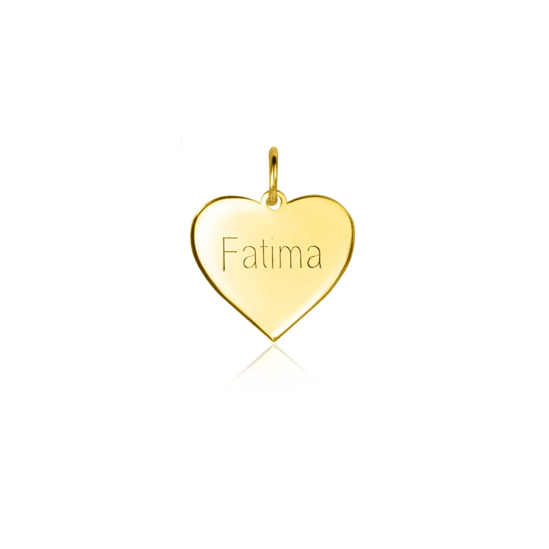 11mm ZINZI Gold 14 krt gouden hanger met glanzend hartje van 11mm ZGH363-11 (zonder collier)