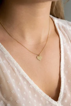 11mm ZINZI Gold 14 krt gouden hanger met glanzend hartje van 11mm ZGH363-11 (zonder collier)