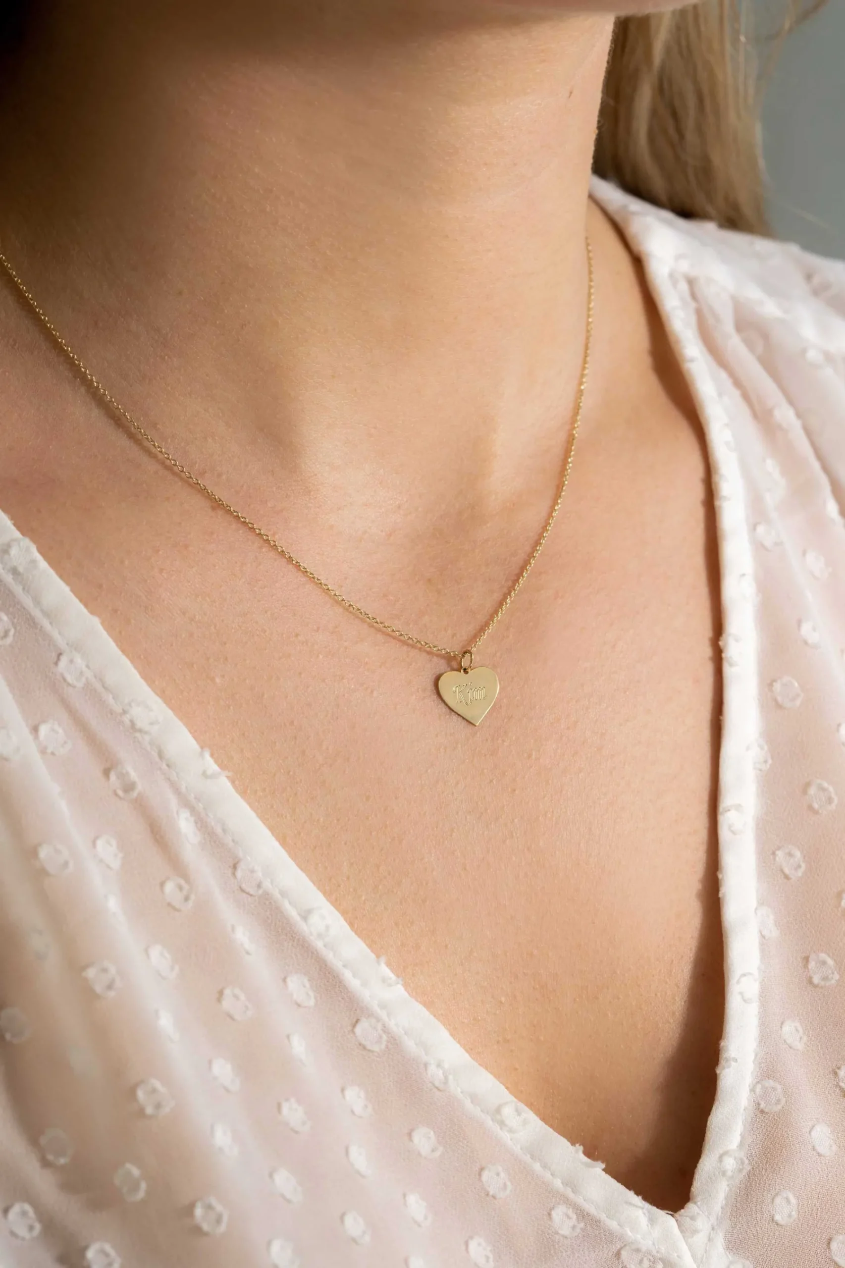 11mm ZINZI Gold 14 krt gouden hanger met glanzend hartje van 11mm ZGH363-11 (zonder collier)