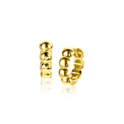 11mm ZINZI Gold 14 krt gouden oorringen met bolletjes design met luxe klapsluiting 11mm x 3,3mm buis ZGO431