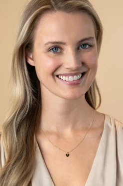 8mm ZINZI Gold 14 krt gouden hanger met trendy glanzend hartje van 8mm ZGH396-8 (zonder collier)