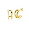 10mm ZINZI Gold 14 krt gouden fantasie oorstekers 10mm met multi-look uitstraling, 5mm breed ZGO382