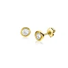 4mm ZINZI Gold 14 krt gouden oorknoppen ronde zetting bezet met witte zirconia ZGO451