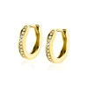 13mm ZINZI Gold 14 krt gouden oorringen bezet met witte zirconia's met luxe klapsluiting 13mm x 2mm vierkante buis ZGO428Z
